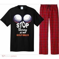 Funny Stop Staring At My Golf Balls Cute Golfing Gift Joke Pajama Set thumb 0