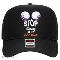 Funny Stop Staring At My Golf Balls Cute Golfing Gift Joke Hat thumb 0