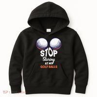 Funny Stop Staring At My Golf Balls Cute Golfing Gift Joke Kids Hoodie thumb 0