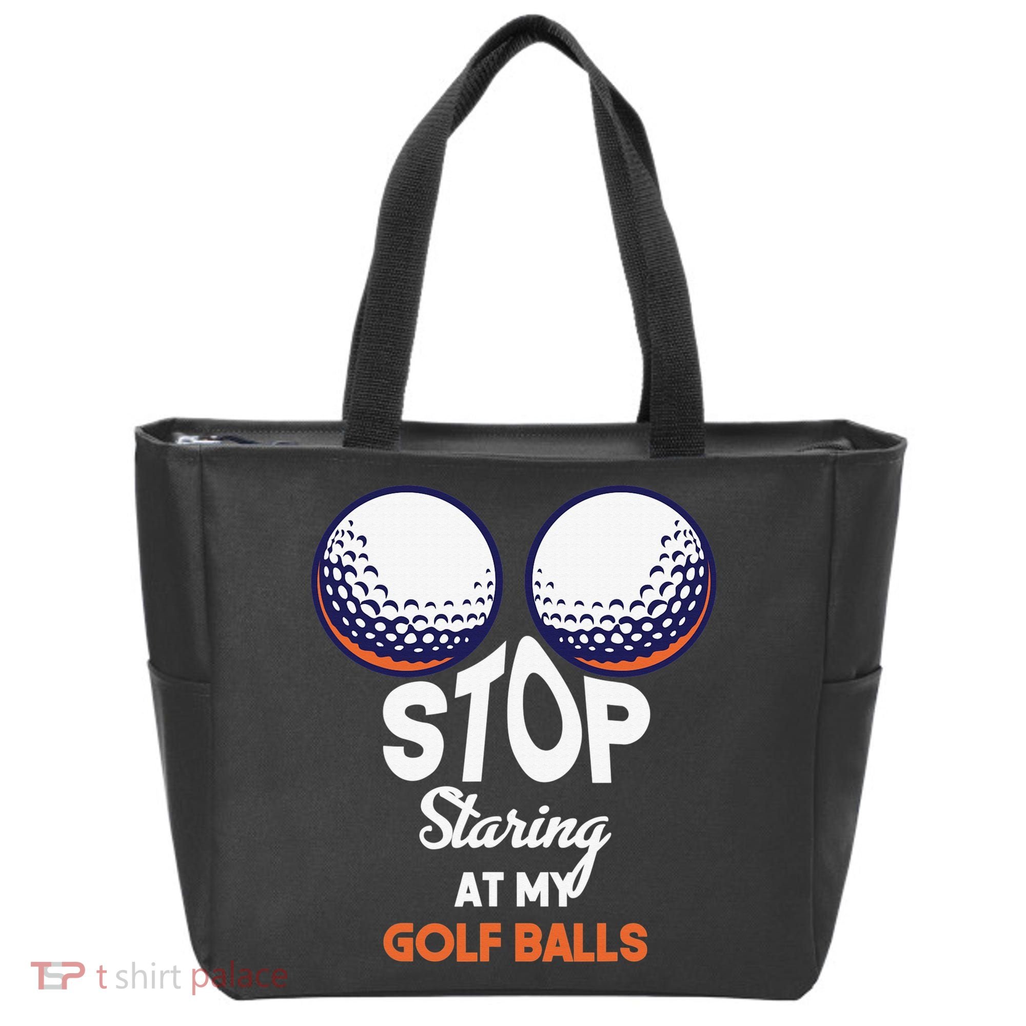 Funny Stop Staring At My Golf Balls Cute Golfing Gift Joke Tote Bag