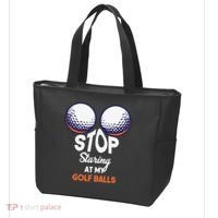 Funny Stop Staring At My Golf Balls Cute Golfing Gift Joke Tote Bag thumb 3
