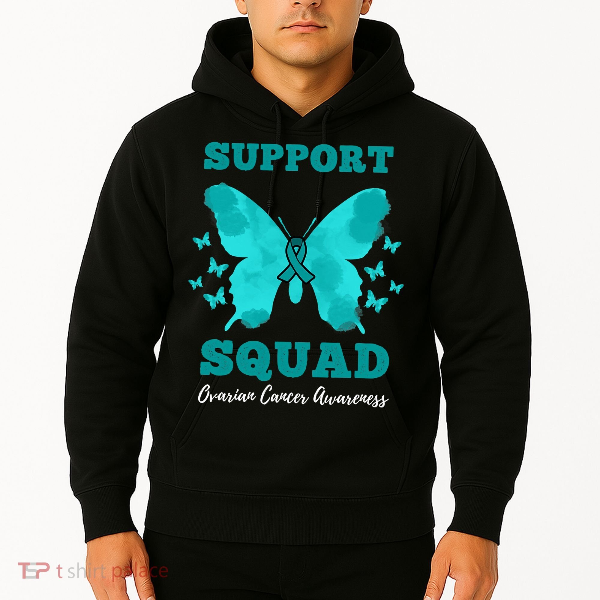 Funny Support Squad Ovarian Cancer Awareness Hoodie