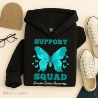 Funny Support Squad Ovarian Cancer Awareness Hoodie thumb 4