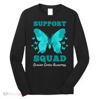 Funny Support Squad Ovarian Cancer Awareness Long Sleeve Shirt thumb 0