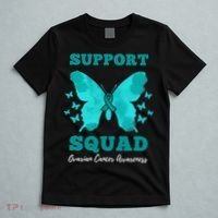 Funny Support Squad Ovarian Cancer Awareness T-Shirt thumb 5