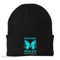 Funny Support Squad Ovarian Cancer Awareness Beanie thumb 0