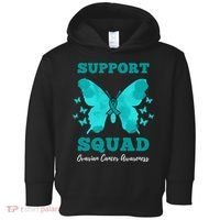 Funny Support Squad Ovarian Cancer Awareness Toddler Hoodie thumb 0