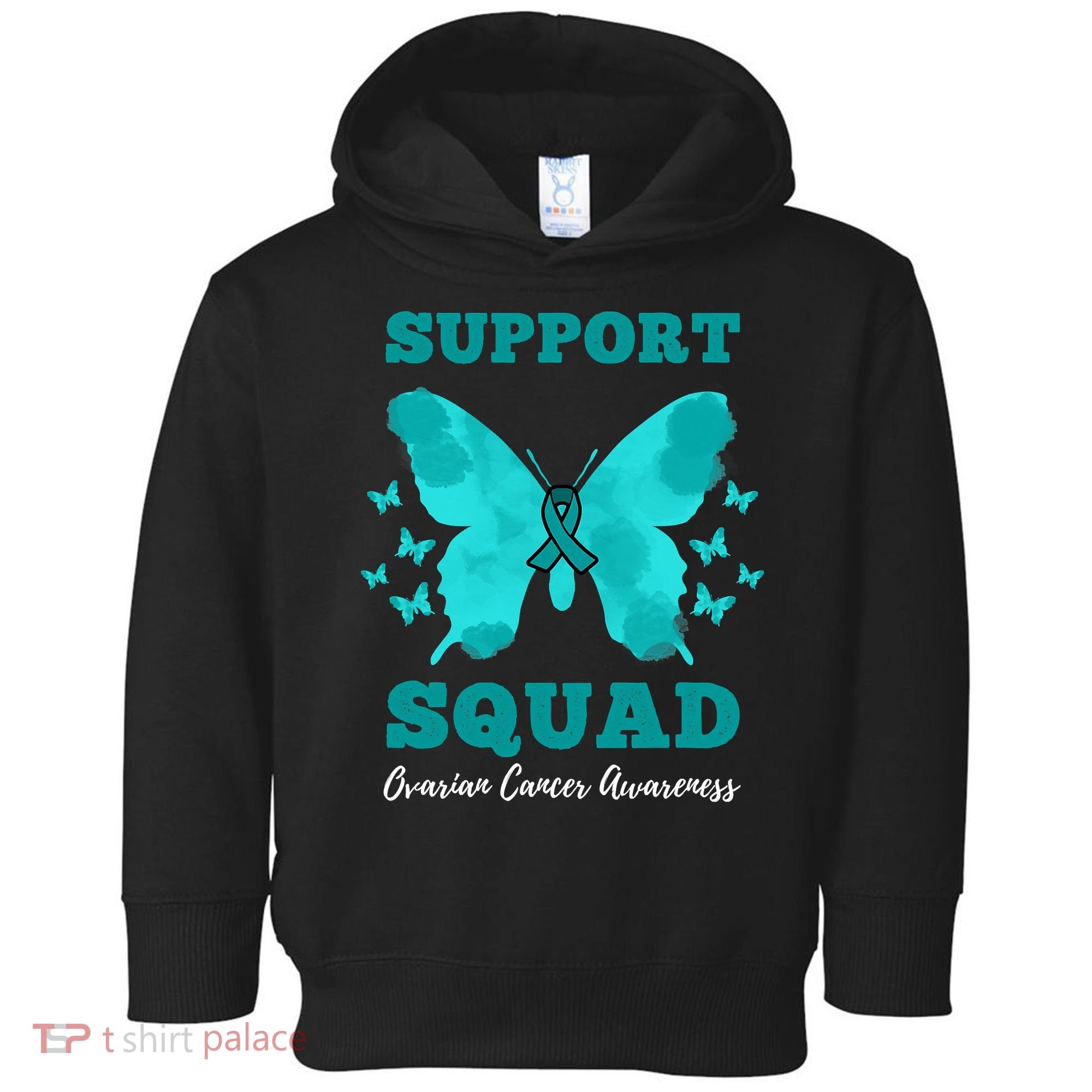 Funny Support Squad Ovarian Cancer Awareness Toddler Hoodie