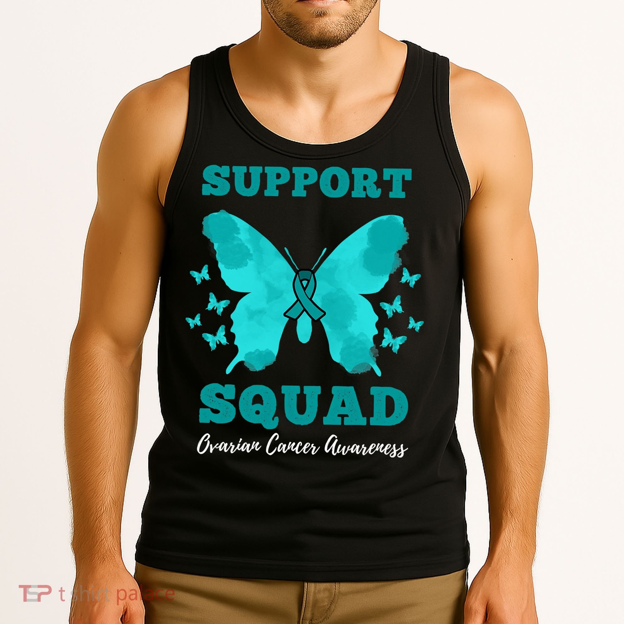 Funny Support Squad Ovarian Cancer Awareness Tank Top