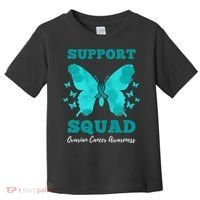 Funny Support Squad Ovarian Cancer Awareness Toddler T-Shirt thumb 0