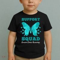 Funny Support Squad Ovarian Cancer Awareness Toddler T-Shirt thumb 2