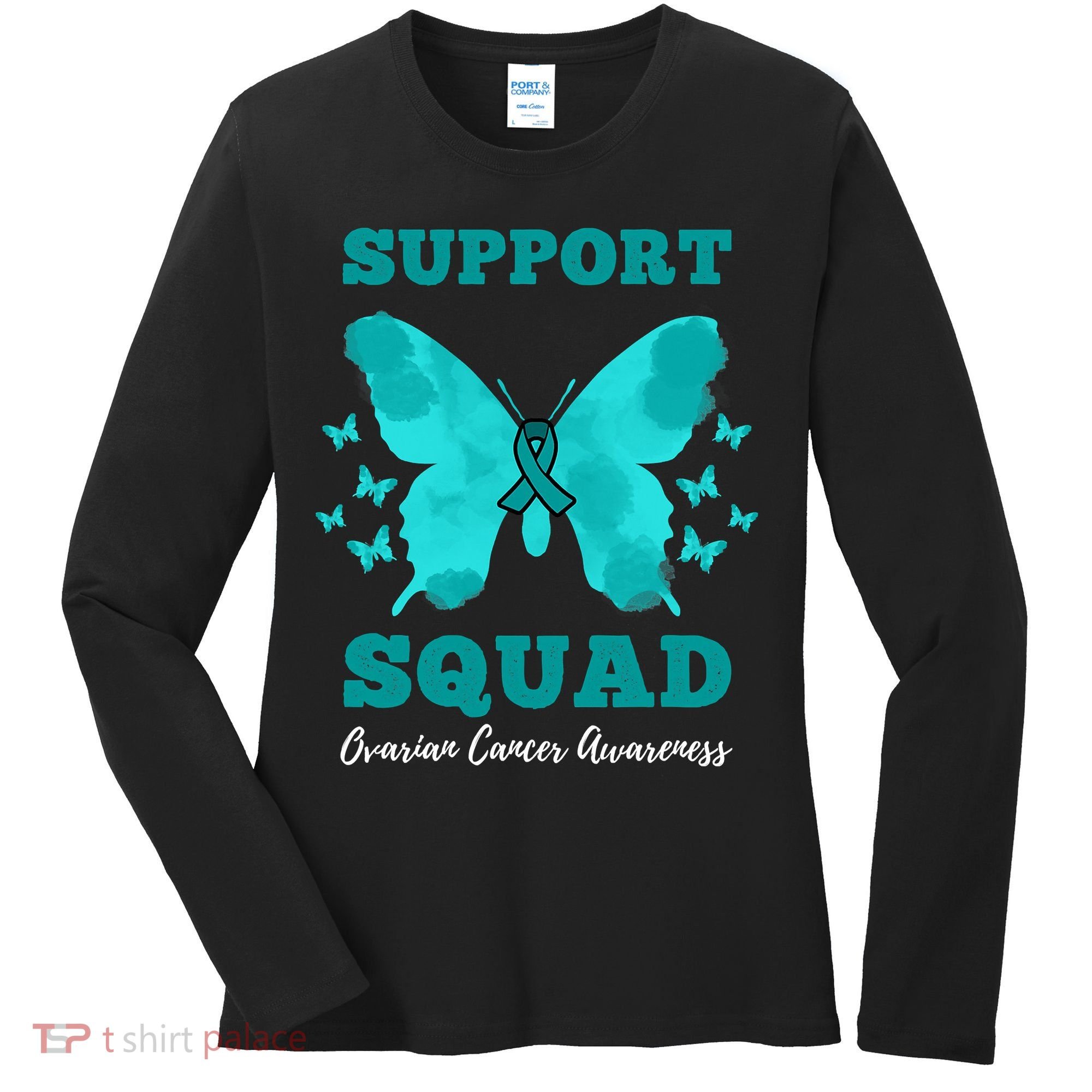 Funny Support Squad Ovarian Cancer Awareness Women's Long Sleeve Shirt
