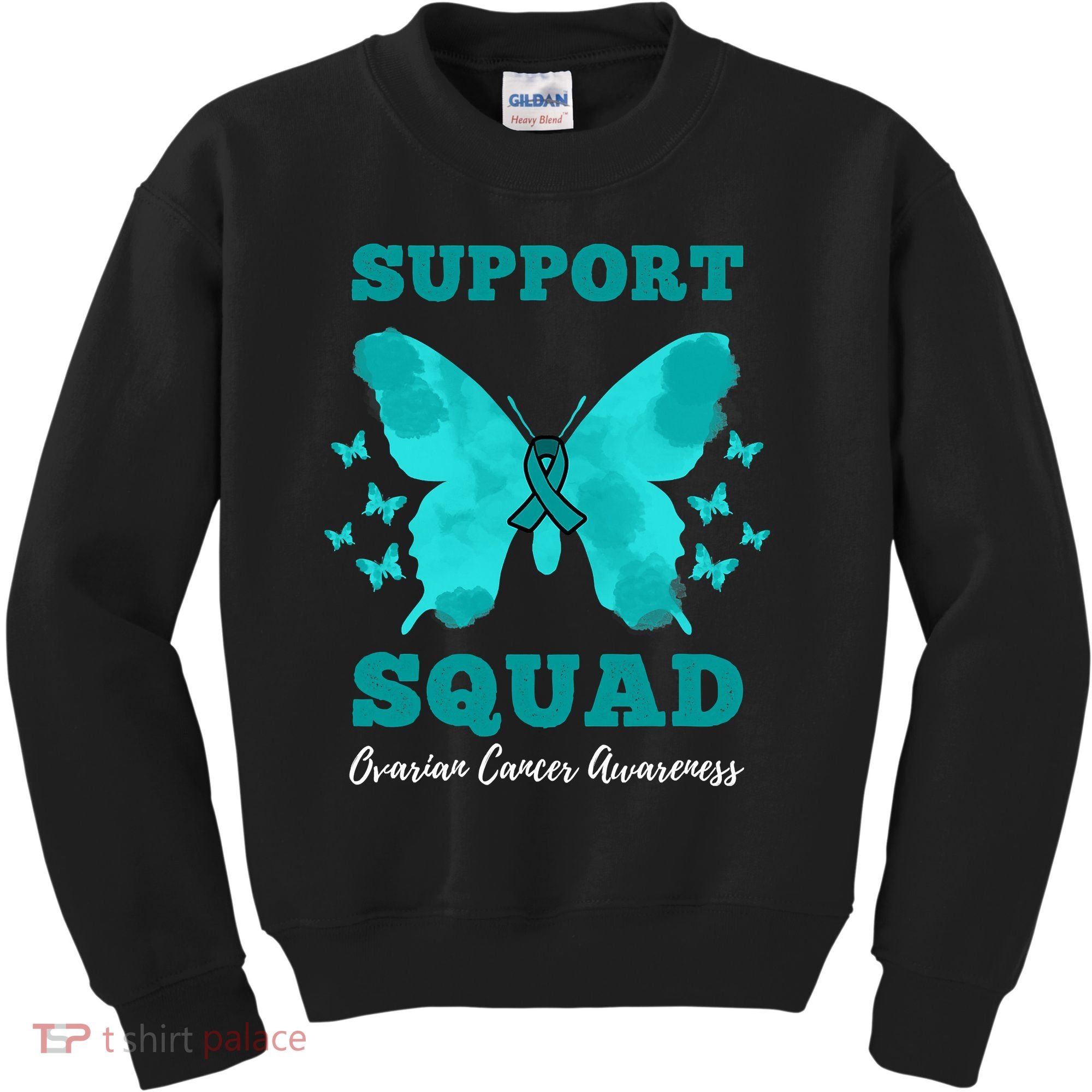 Funny Support Squad Ovarian Cancer Awareness Kids Sweatshirt