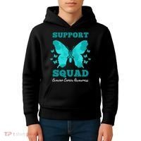 Funny Support Squad Ovarian Cancer Awareness Kids Hoodie thumb 4