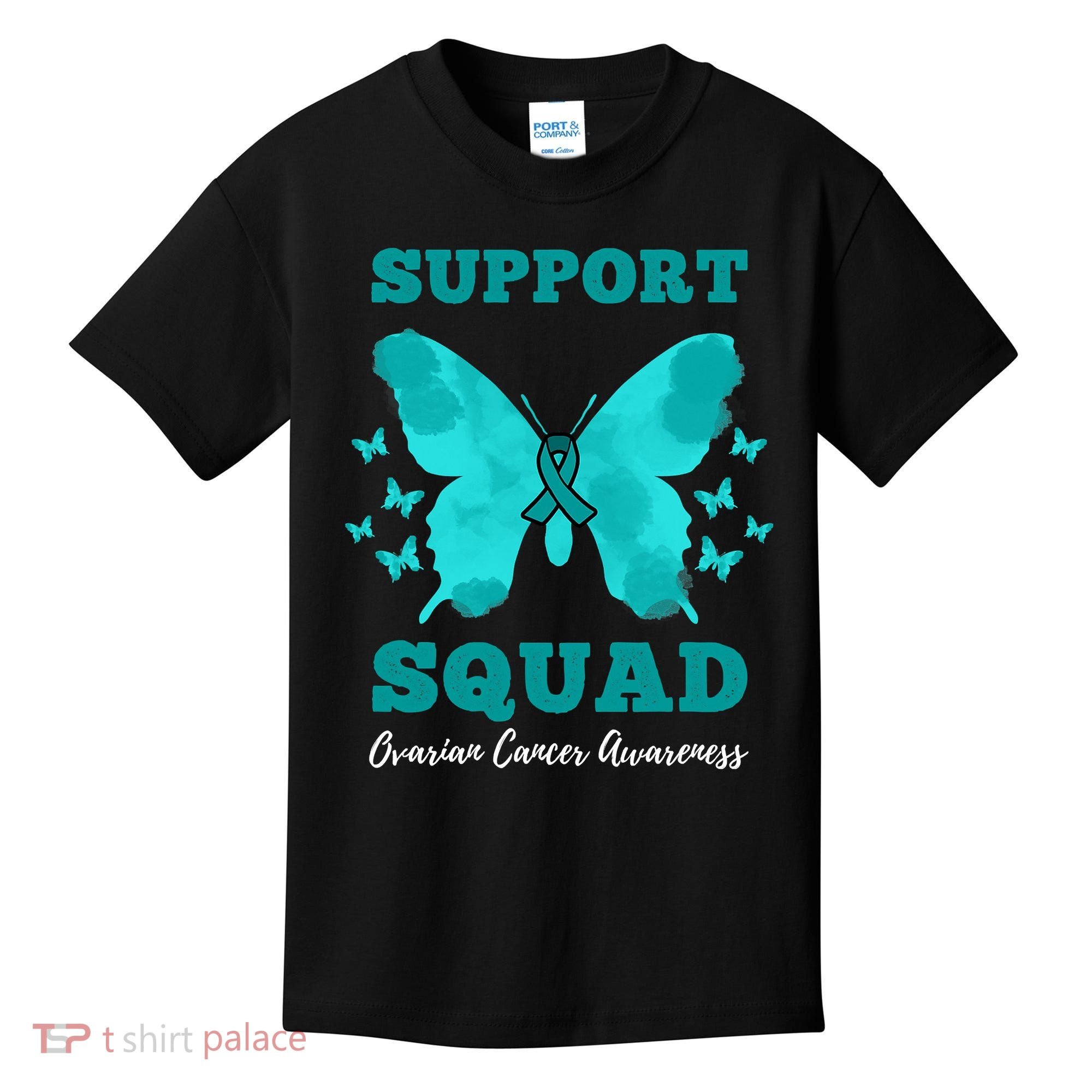 Funny Support Squad Ovarian Cancer Awareness Kids T-Shirt