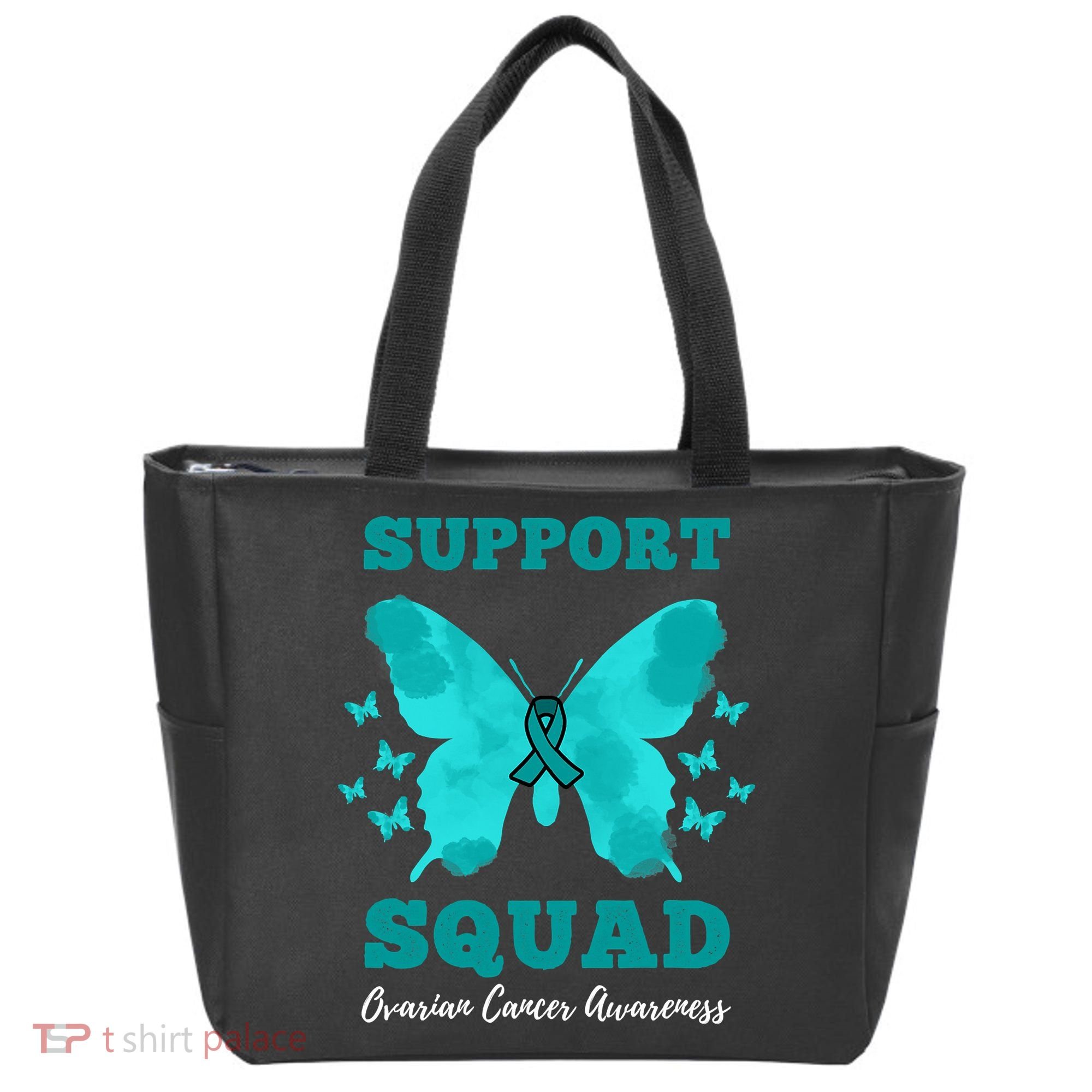 Funny Support Squad Ovarian Cancer Awareness Tote Bag