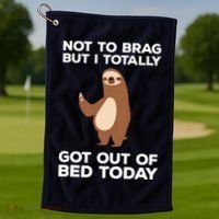 Funny Sloth Shirts Totally Got Out Of Bed Today Golf Towel thumb 1