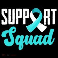 Funny Support Squad Teal White Ribbon Cervical Cancer Awareness Hoodie thumb 7