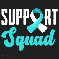Funny Support Squad Teal White Ribbon Cervical Cancer Awareness Tumbler thumb 3