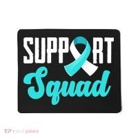 Funny Support Squad Teal White Ribbon Cervical Cancer Awareness Mousepad thumb 0