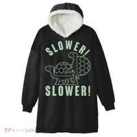 Funny Slower Slower Two Turtles Hooded Wearable Blanket thumb 0