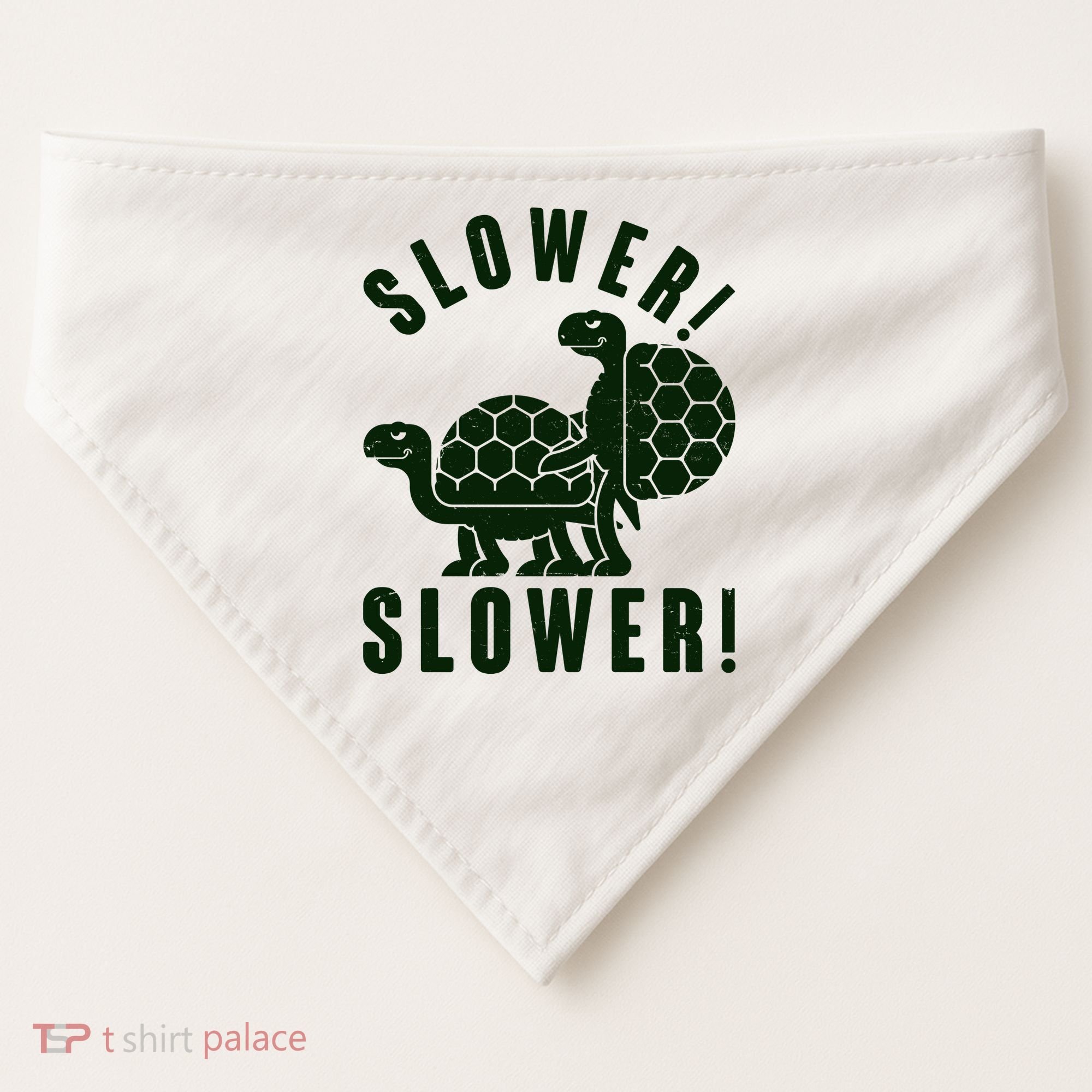 Funny Slower Slower Two Turtles USA-Made Doggie Bandana