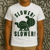 Funny Slower Slower Two Turtles T-Shirt thumb 3