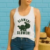 Funny Slower Slower Two Turtles Women's Tank Top thumb 2
