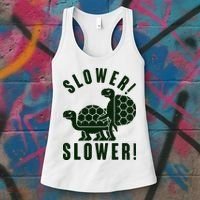 Funny Slower Slower Two Turtles Women's Tank Top thumb 3