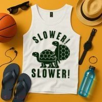 Funny Slower Slower Two Turtles Tank Top thumb 4