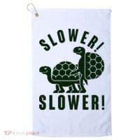 Funny Slower Slower Two Turtles Golf Towel thumb 0