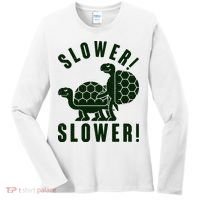 Funny Slower Slower Two Turtles Women's Long Sleeve Shirt thumb 0