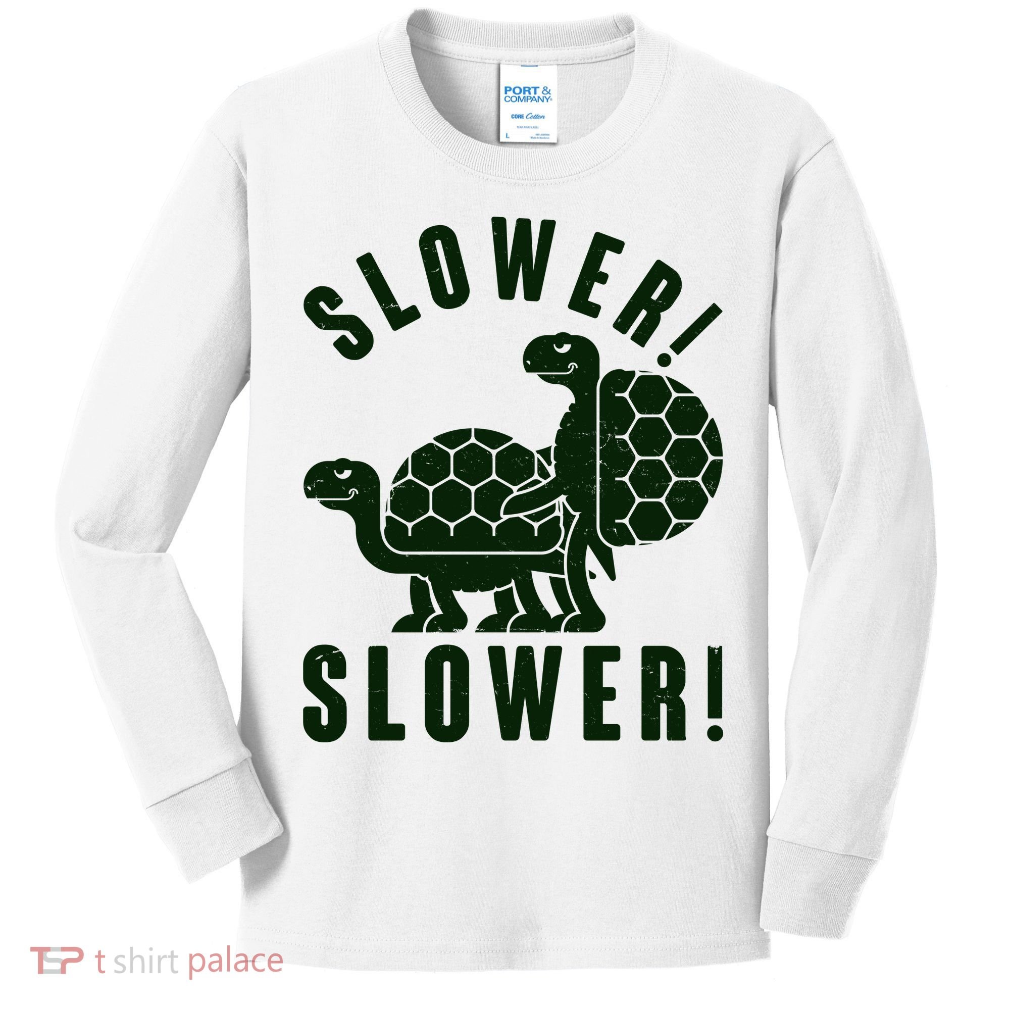 Funny Slower Slower Two Turtles Kids Long Sleeve Shirt