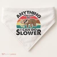 Funny Sleep Sloth Anything You Can Do Women Gift USA-Made Doggie Bandana thumb 0