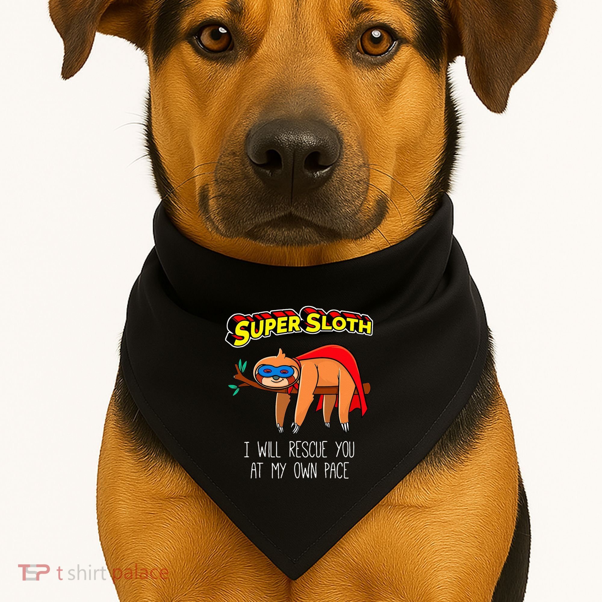 Funny Sloth Superhero Super Sloth Hero Gift USA-Made Doggie Bandana