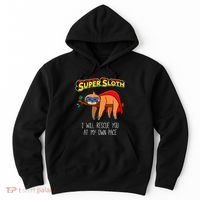 Funny Sloth Superhero Super Sloth Hero Gift Hoodie thumb 0