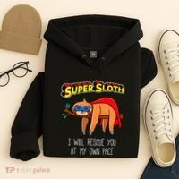 Funny Sloth Superhero Super Sloth Hero Gift Hoodie thumb 4