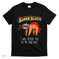 Funny Sloth Superhero Super Sloth Hero Gift T-Shirt thumb 0