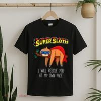 Funny Sloth Superhero Super Sloth Hero Gift T-Shirt thumb 2