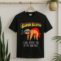 Funny Sloth Superhero Super Sloth Hero Gift T-Shirt thumb 2