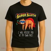 Funny Sloth Superhero Super Sloth Hero Gift T-Shirt thumb 3