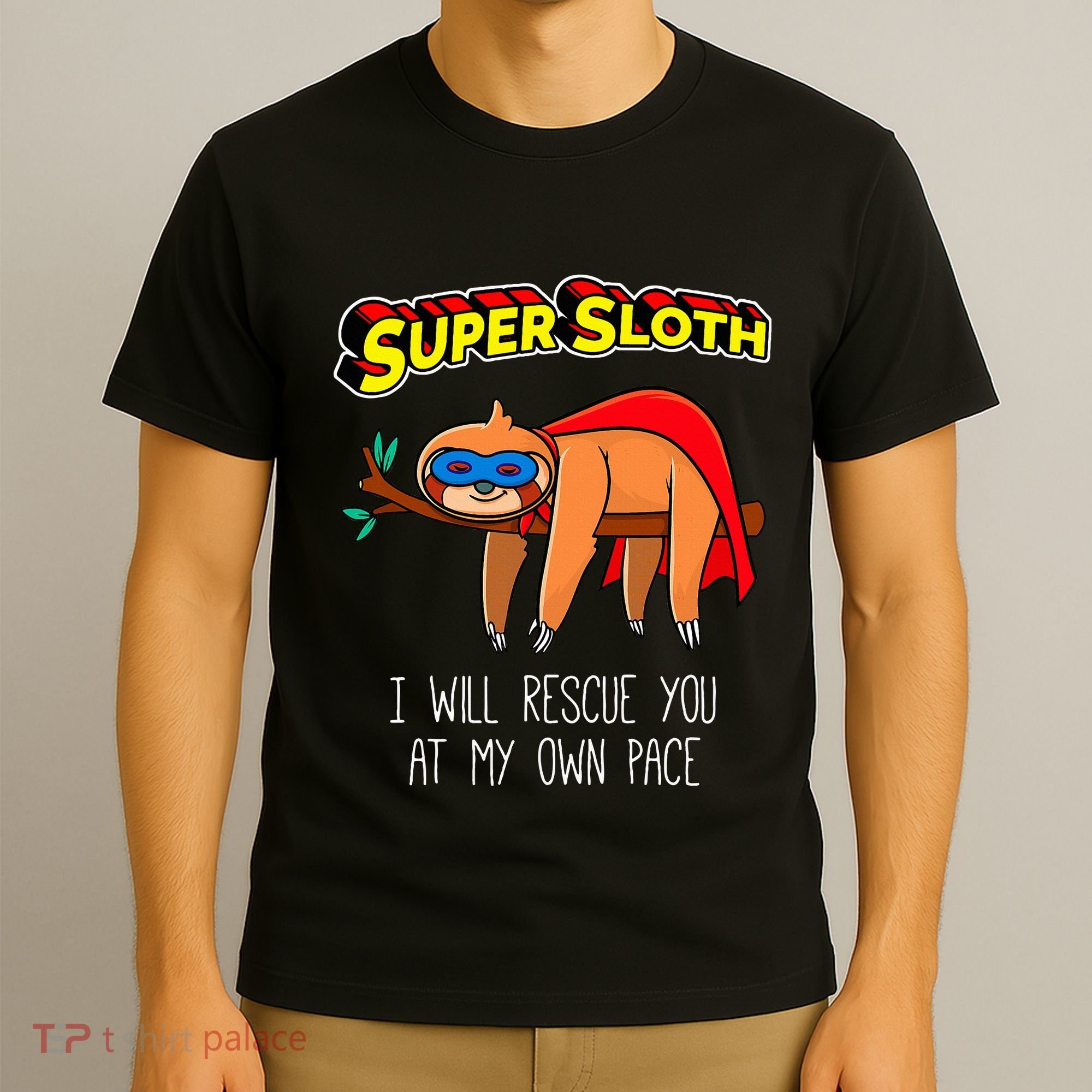 Funny Sloth Superhero Super Sloth Hero Gift T-Shirt
