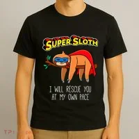 Funny Sloth Superhero Super Sloth Hero Gift T-Shirt thumb 3