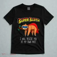 Funny Sloth Superhero Super Sloth Hero Gift T-Shirt thumb 5