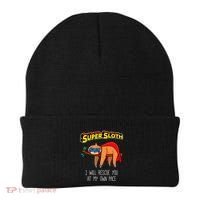 Funny Sloth Superhero Super Sloth Hero Gift Beanie thumb 0