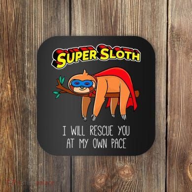 Funny Sloth Superhero Super Sloth Hero Gift Coaster