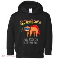 Funny Sloth Superhero Super Sloth Hero Gift Toddler Hoodie thumb 0