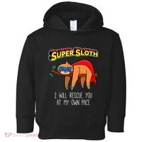Funny Sloth Superhero Super Sloth Hero Gift Toddler Hoodie thumb 0
