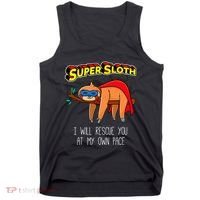 Funny Sloth Superhero Super Sloth Hero Gift Tank Top thumb 0
