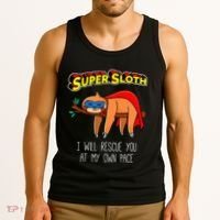 Funny Sloth Superhero Super Sloth Hero Gift Tank Top thumb 3